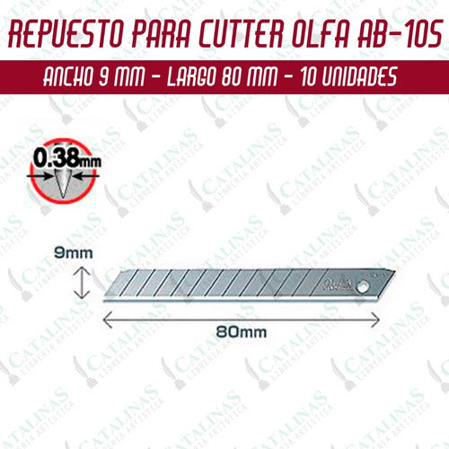 Olfa Cuchillas Acero Inoxidable 9mm Ab - 10s X10 Microcentro 2