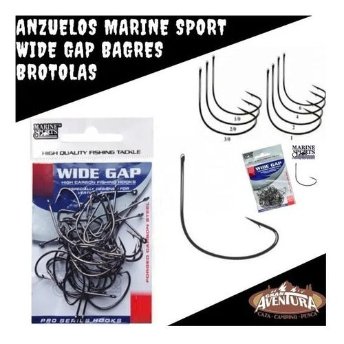 Marine Sport Anzuelo M.s Wide Gap Brotolas Bagres Río N° 02 X 50 Uni 1