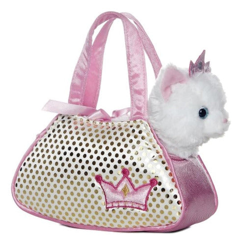 Aurora World Fancy Pals Plush Princess Kitty Pet Carrier Purse 0