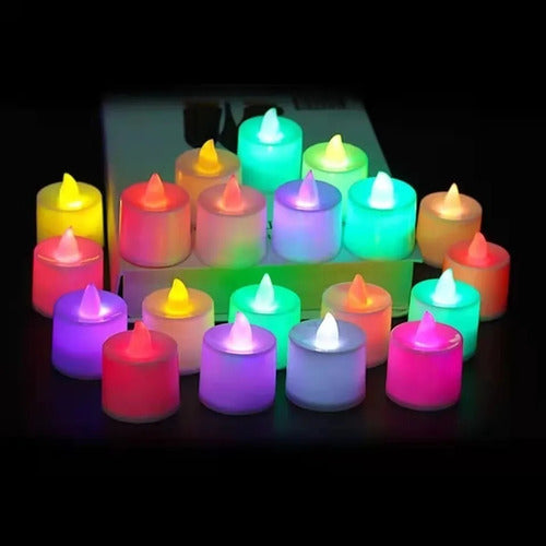 Velas Led 24 Piezas Multicolor Decoracion Souvenir 5