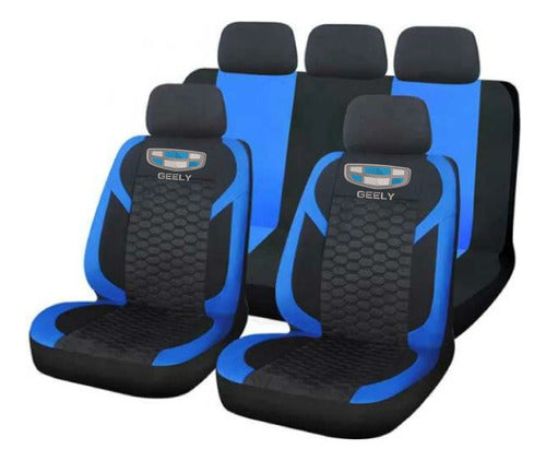 Best Car Universal Seat Cover Set Black Blue Logo Geely 0