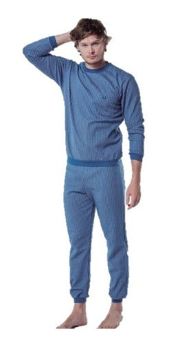 Men's Winter Jacquard Warm Pajama Set - Typical Art 768 0