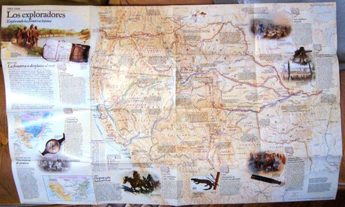 National Geographic Mapa Nat Geo Migracion Oeste Eeuu Cowboys Exploradores 2000 0