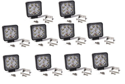 Cree Led 10 Faro Led Proyector 9 Led 27w Autos Agro 4x4 Off Road 0