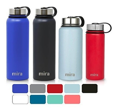 MIRA 40 Oz Stainless Steel Vacuum Insulated Wide Mouth Water Bottle - Blue 0