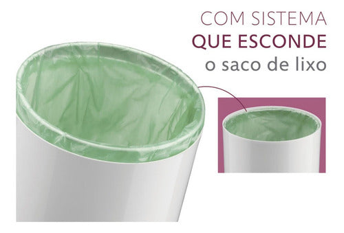 Kit Lixeira 5l Organizador Porta Detergente Rose Pia Cozinha 2