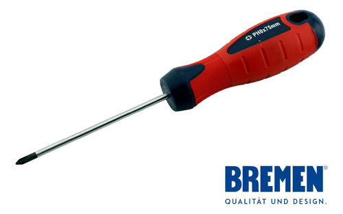 Bremen Rubber Handle Phillips Screwdriver #0 Long 75mm 1