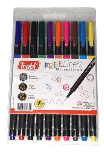 Trabi Estuche X10 Microfibras Free Liner Colores Clasicos 04 0