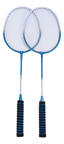 Conjunto De Raquetes De Badminton Azul Professional Alloy 3 7