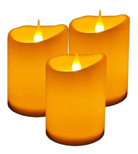 LED Pillar Candles with Moving Flame Effect Pack of 3 with Remote Control 0
