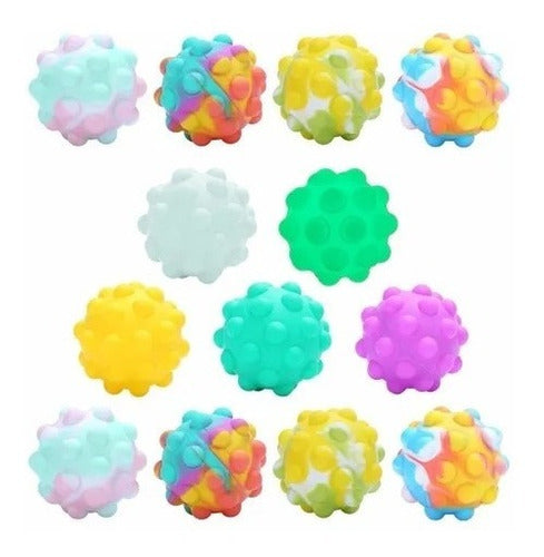 Popit Pop It Ball Squishy Fidget Toy Multicolor Rainbow X3 0