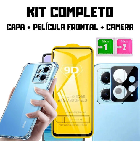 3in1 Xiaomi Redmi Note 12 Película + Capa + Película Câmera 1