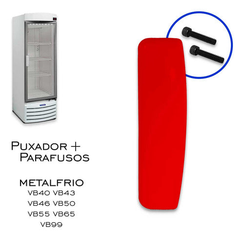 Kit Veneziana Testeira Borracha Puxador Metalfrio Vermelho 6