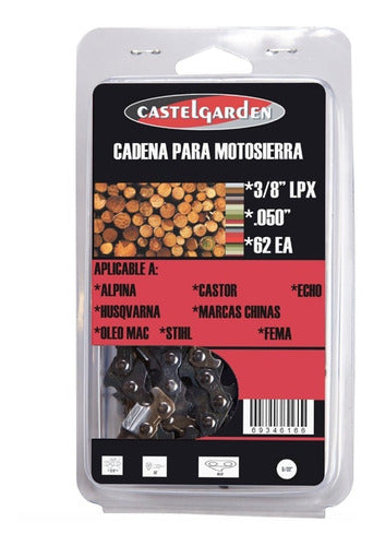 Cadena Motosierra Armada Castel Garden 3/8 Lpx 050 X 62 0