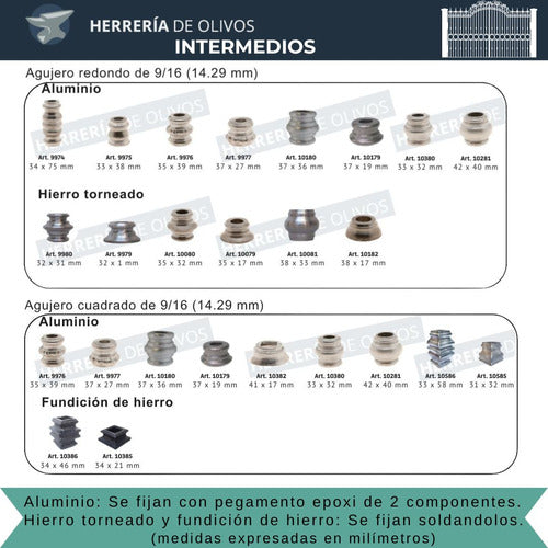 Herrería de Olivos Aplique Reja Hierro Intermedio De Reja (5 Unidades) C.10785 3