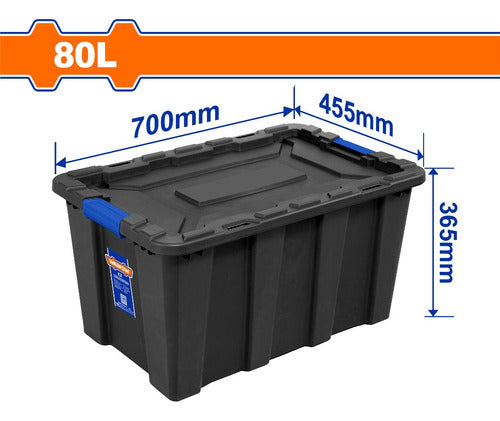 Caja Contenedor Plastico Apilable Negro 80lt Wadfow Wtb3380 1