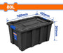 Caja Contenedor Plastico Apilable Negro 80lt Wadfow Wtb3380 1