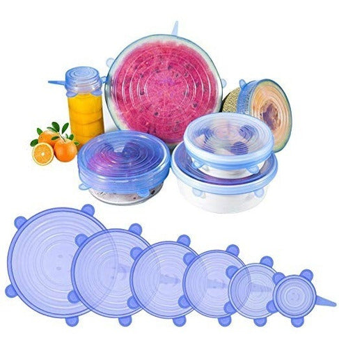 Bazar Tapas De Silicona Transparentes Reutilizables X 6 Novedad !! 1