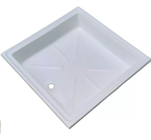 EKA.DRE Receptáculo De Ducha 80x80cm Fibra Reforzada Baño Blanco 0