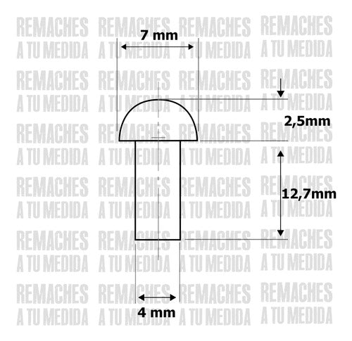 Remachesatumedida Solid Iron Rivets 4 X 12.7 Mm Solid Impact X 200 Units 2