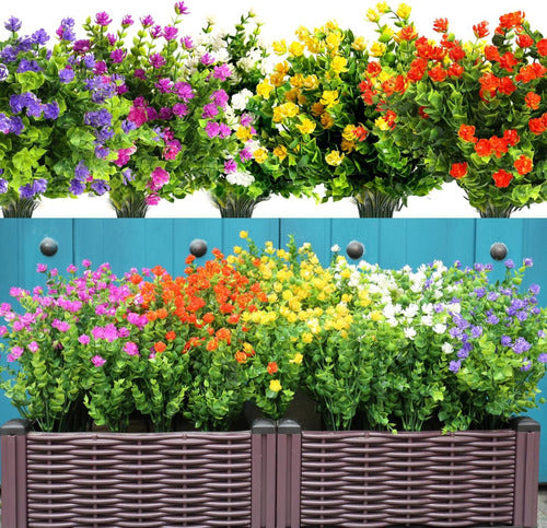 Supleaf 20 Paquetes Flores Artificiales Plantas Falsas A Uv 0