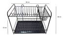 Hanging Dish Drainer for 12 Plates Coated with Cutlery Holder 2