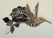 Luthiens Laser Hummingbird and Flower Wooden 3D Artwork Set - Large and Small 1