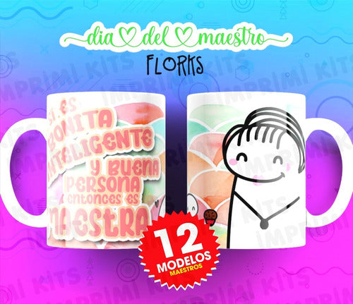 Imprimi Kits Plantillas Tazas Flork Dia Del Maestro Profesor Maestra #3 6