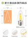 Lumilect LED Chandelier Bulb E26 Dimmable Equivalent to 40W, Bo 1