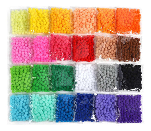 Caydo Multicolored Pom Pom Balls 1cm with Eyes for Crafting 0