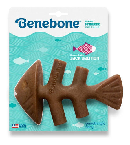 Benebone Fishbone Salmon Medium Dog Chew Toy 2