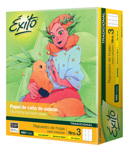 Éxito Replacement Eco-Friendly N°3 480 Sheets Quadruled/Lined 5