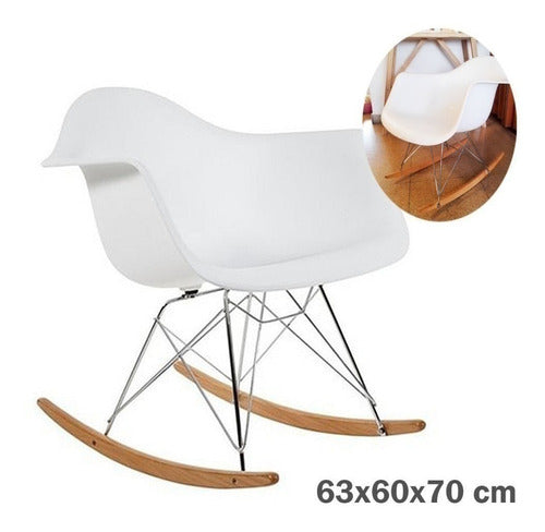 Web-Home Eames Rocking Chair 63x60x70cm Wooden Legs 0