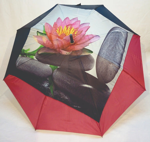 Perletti 563 - Long Zen Square Umbrella (Red) 1