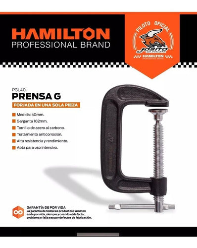 Hamilton Prensa Tipo G 4 Pulg. Sargento Linea Pesada PGL40 1