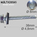 Saldo 65 Tornillos Con Arandela Goma Punta Mecha 4,8x38mm 1