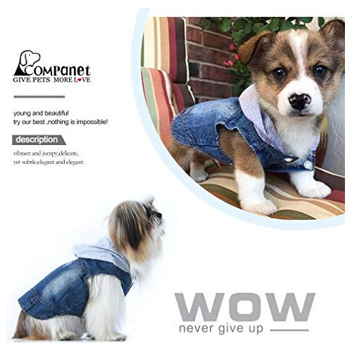 Companet Pet Vests Hooded Denim Sweatshirts 1