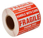 12 Rolls 500/roll 2 X 3 Fragile Handling Stickers 3