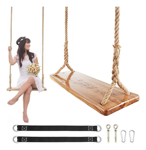 GEKMOR Wooden Tree Swing, Wooden Swing for Adults 0