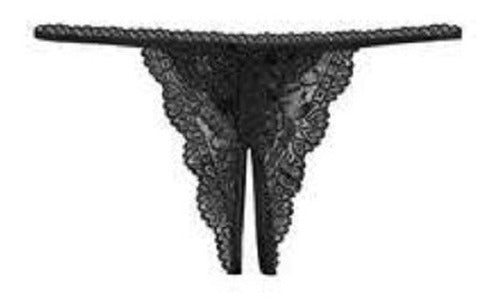 Sensual Open Crotch Lace Thong - Women's Lingerie 1