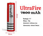 UltraFire Rechargeable Battery 18650 3.7V 7800mAh Li-ion 2