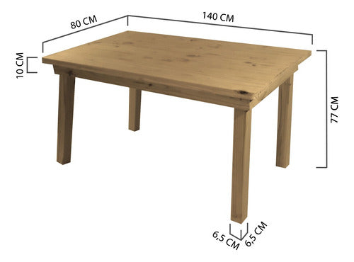 Sajo Scandinavian Solid Wood Dining Table 140x80 cm 3