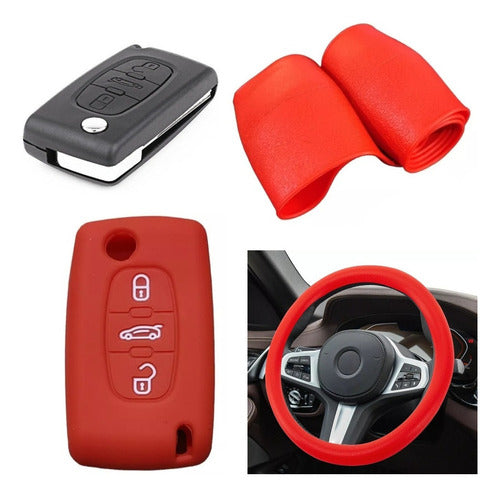 NL Cubre Volante + Funda Llave Silicona - Grand Picasso - Rojo 0