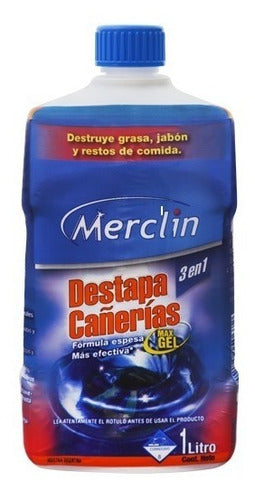 Destapa Cañería En Gel Merclin × 1 Litro 0