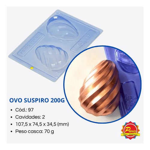 Kit 3 Forma Ovo Suspiro 200g 3 Partes Com Silicone C.97 Pf 1