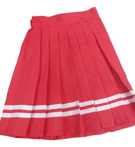 Animê Red Adjustable Pleated Skirt for Anime Girls 0