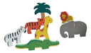 Mis Juguetes Jungle Animal Set - 6 Painted Wooden Figures 0