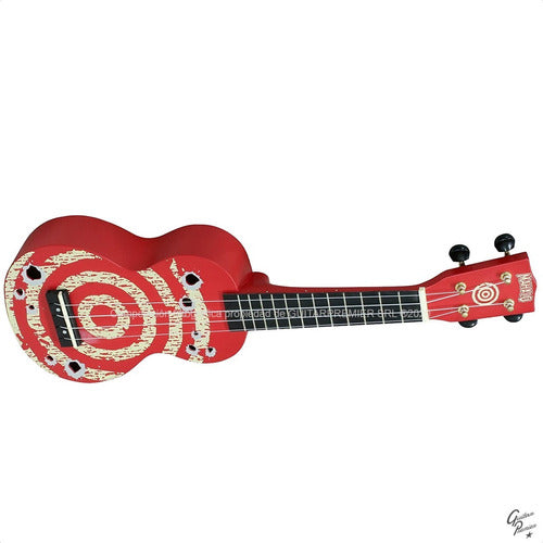 Mahalo Soprano Electroacoustic Ukulele Mandala Design Bamboo - Complete Kit 6