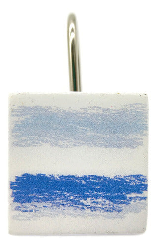 Decohoy Blue Shower Curtain Hooks Pack of 12 0