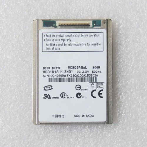 Unidad De 1,8 Pulgadas Y 80gb Zif Disco Mk8034gal Para iPod 1